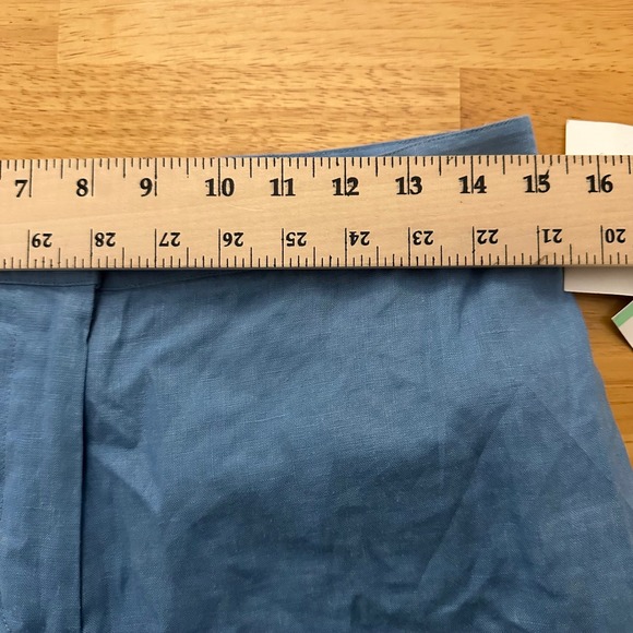 Nine West Linen Wide Leg Pants Blue Size 8 NWT High Rise Dress Trousers $89 MSRP - Picture 8 of 13